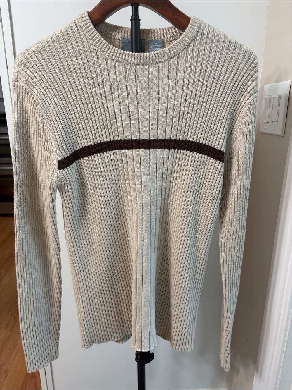 Men’s Vintage Aeropostale Y2K Striped Ribbed Sweater Medium